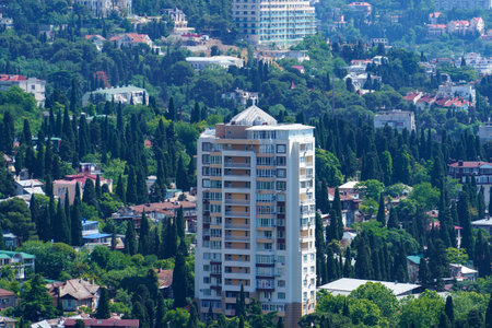 City landscape with a view of the building. Yalta, Crimea