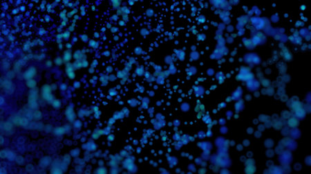 Abstract blue glowing bright background with bokeh. Design, art