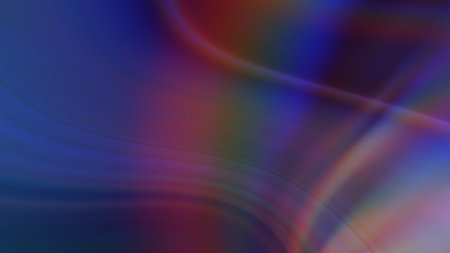 Abstract dark background with glowing multicolored neon lines. Design, art