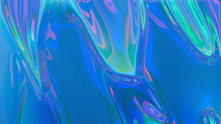 Abstract textural iridescent blue holographic background. design, artの写真素材