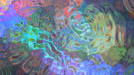 Abstract luminous iridescent liquid background. design, art