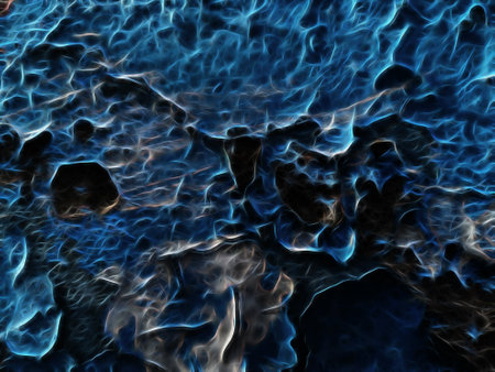 Abstract fractal textured luminous blue backgroundの写真素材