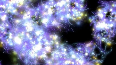 Abstract glowing purple background with neon lines