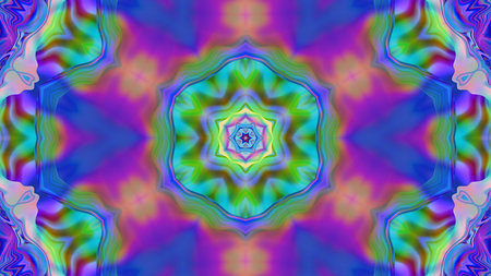 Abstract textured multicolored symmetrical kaleidoscope background