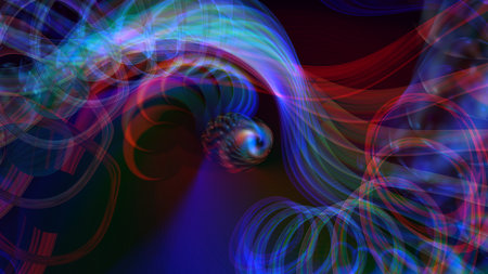 Abstract multicolored fractal background with glowの写真素材