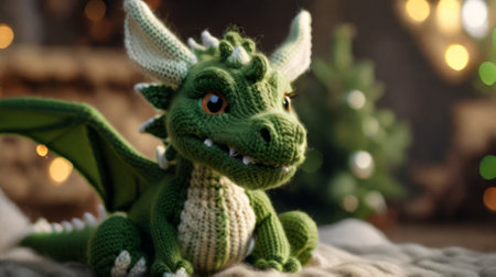 New Year background with a dragon toy. .aiの素材