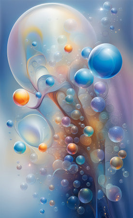 Abstract background with colorful bubbles. .AIの素材