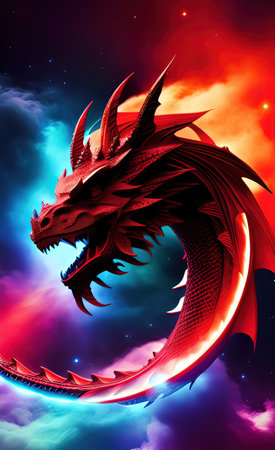 portrait of a dragon close-upの素材