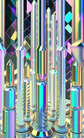 Abstract holographic background with shapesの素材