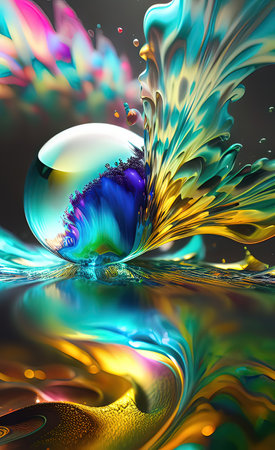 Abstract multi-colored textural liquid backgroundの素材