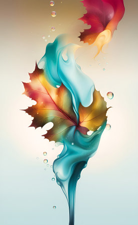 Abstract autumn background with maple leaves. .AIの素材