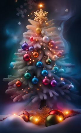 Beautiful christmas background with Christmas tree and candles. .aiの素材