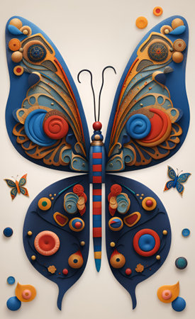Abstract background with colorful butterflies. .AIの素材