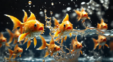 Abstract background with goldfish. .AIの素材