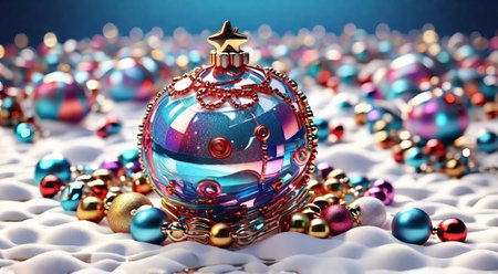 Festive background with christmas balls. .AIの素材