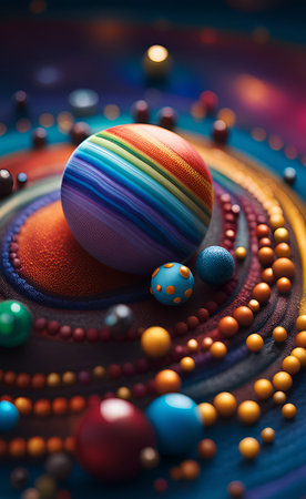 Abstract background with toy planets. A.I.の素材