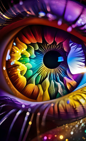 Abstract background with multicolored eye. A.I.の素材