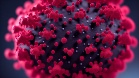 Close-up of the coronovirus molecule. A.I.の素材