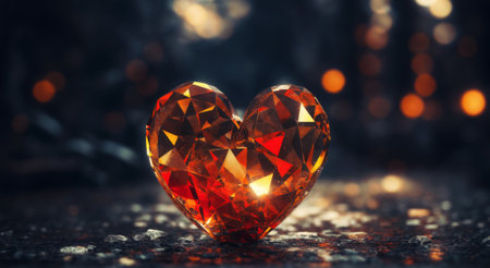 Abstract background with glass heart. A.I.の素材