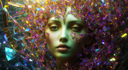 Abstract portrait of a beautiful woman. A.I.の素材