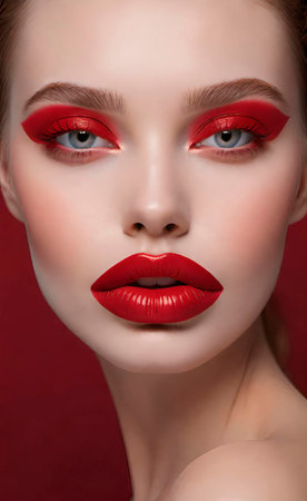 Woman with lipstick "Russian Red"の素材