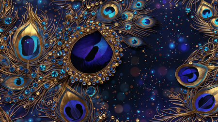 Abstract background with peacock feathers. A.I.の素材