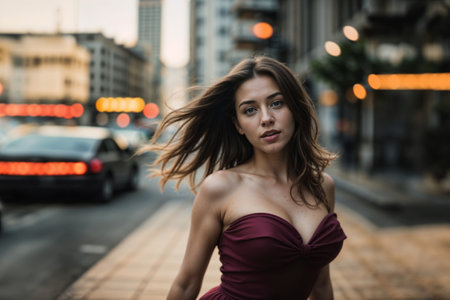 Portrait of a beautiful woman. Street Photoの素材