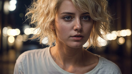 Portrait of a blonde woman. A.I.の素材