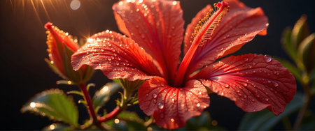 Red Hibiscus Flowerの素材