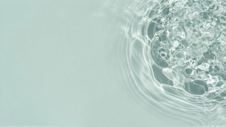 A serene close-up of water creating gentle ripples and reflections.の素材