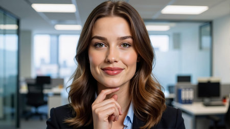 Corporate Professional in Office Setting Smilingの素材