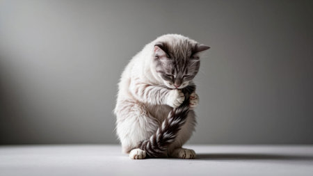 Kitten Grooming with Tailの素材