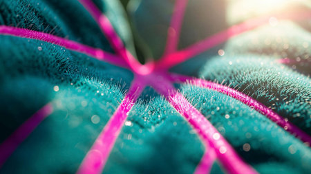 The image depicts a stylized, possibly artificial plant with a star-like pattern.の素材