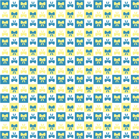 pattern of the bow on a background of squaresのイラスト素材