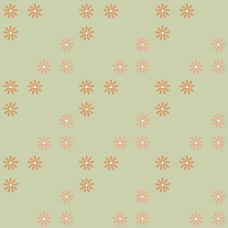 dark and light orange flowers on a green background