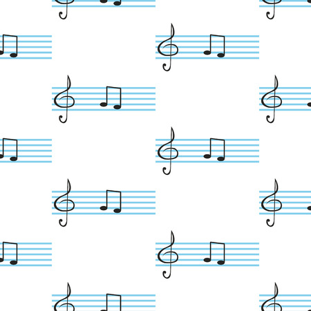notes and clef in the background staveのイラスト素材