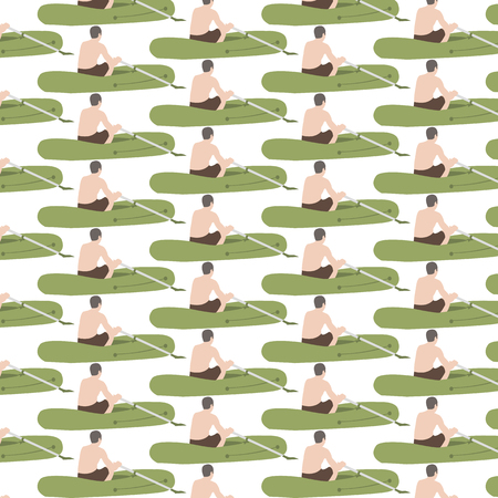 pattern of boaters on a white backgroundのイラスト素材