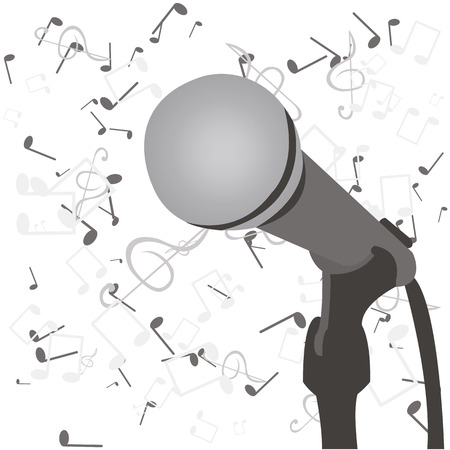 microphone is in gray colors, vector illustrationのイラスト素材