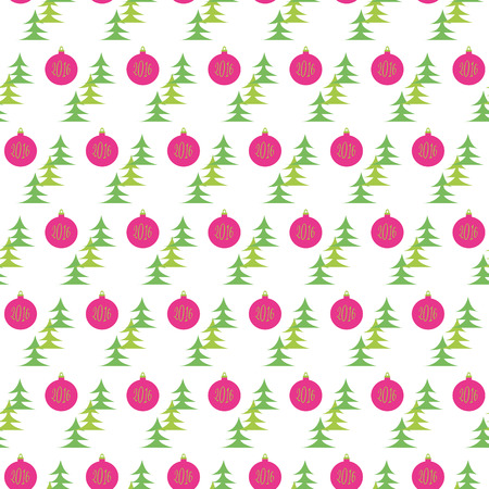 Christmas tree and balls decorationのイラスト素材