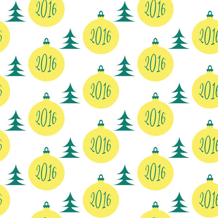 Christmas tree and balls decorationのイラスト素材