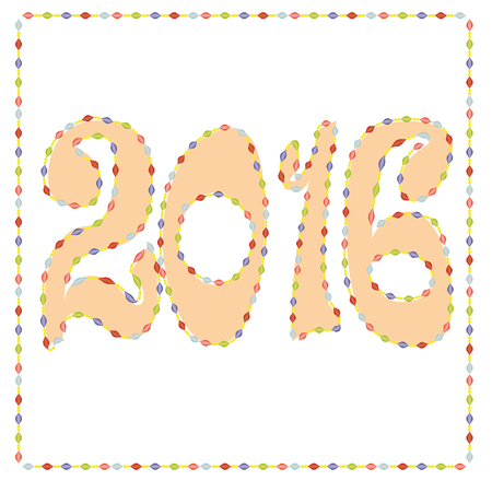 colorful numbers two thousand sixteenのイラスト素材