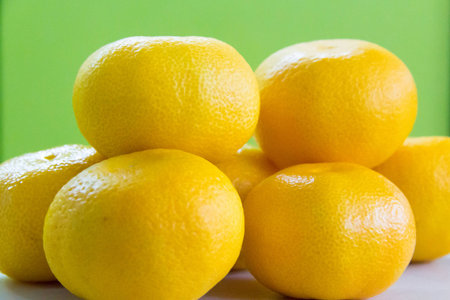 bunch of ripe tasty tangerines orangeの写真素材