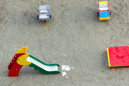 playground in the yard with children swing