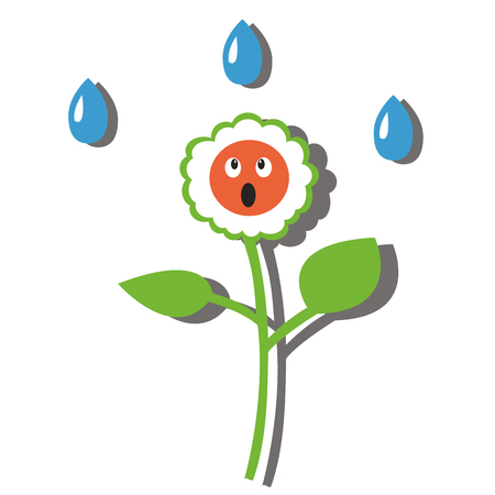 color cartoon flower of daisy with petalのイラスト素材