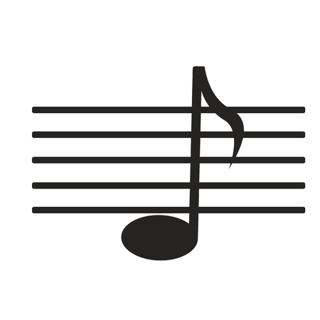 sign black music note on white backgroundのイラスト素材