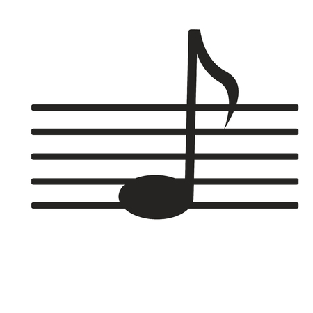 sign black music note on white backgroundのイラスト素材