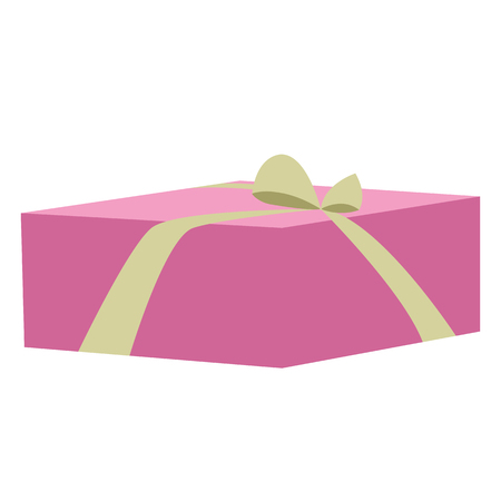 Bright gift box tied with ribbon bowのイラスト素材