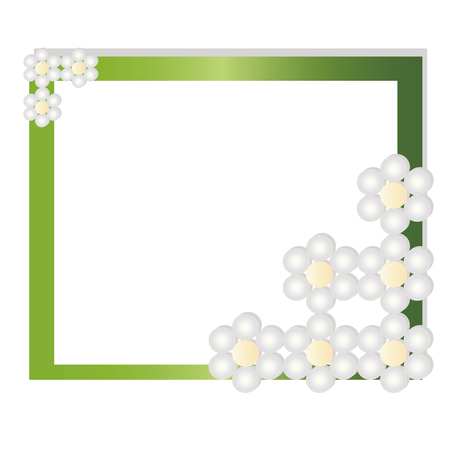 Frame background with flowers of chamomile.のイラスト素材