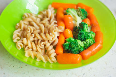 Vitamin d nutrition concept. Healthy balanced meal plate with carbohydrates and vegetables. Colorful mealの写真素材