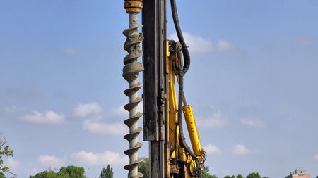 A powerful, efficient auger drill is showcased, demonstrating remarkable industrial capabilities...